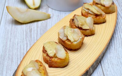 Pain perdu au Bresse bleu et poire