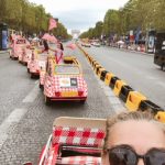 J’ai fait l’arrivée du Tour de France dans la caravane avec l’équipe Cochonou