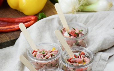 Verrines de tartare de veau au poivron