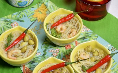 Soupe chinoise aux crevettes et édamame