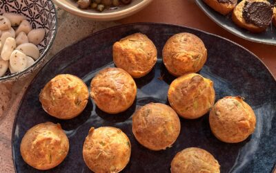 Mini cake courgettes feta accord rosé de Provence «Clos de Caille»