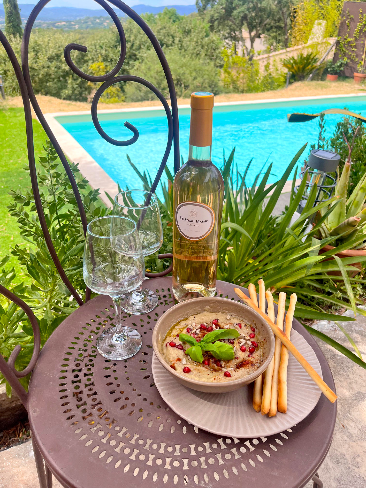 Caviar d’aubergines accord Rosé de Provence Château Maïme